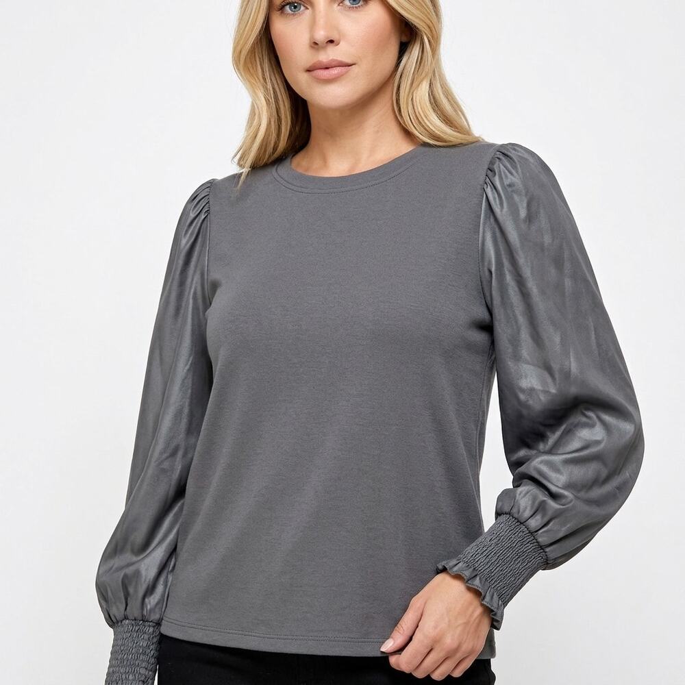 BAGATELLE COLLECTION Puff Sleeve Lightweight Top Women Size XL